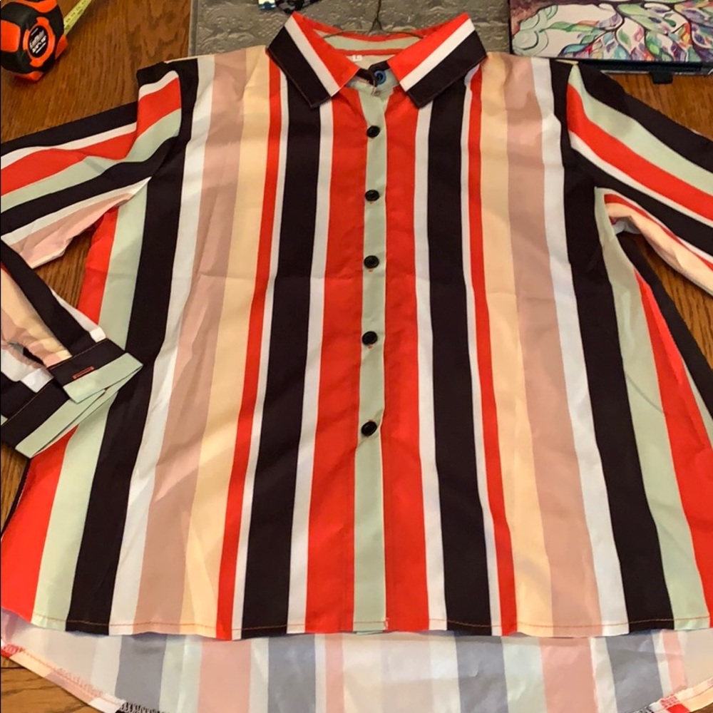 Button Down Collared Blouse Size Large Nwot - image 7